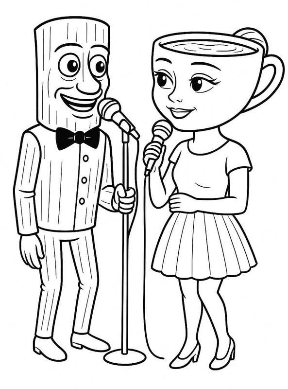 Temel Ballerina Cappuccina Çizimi Boyama Sayfası