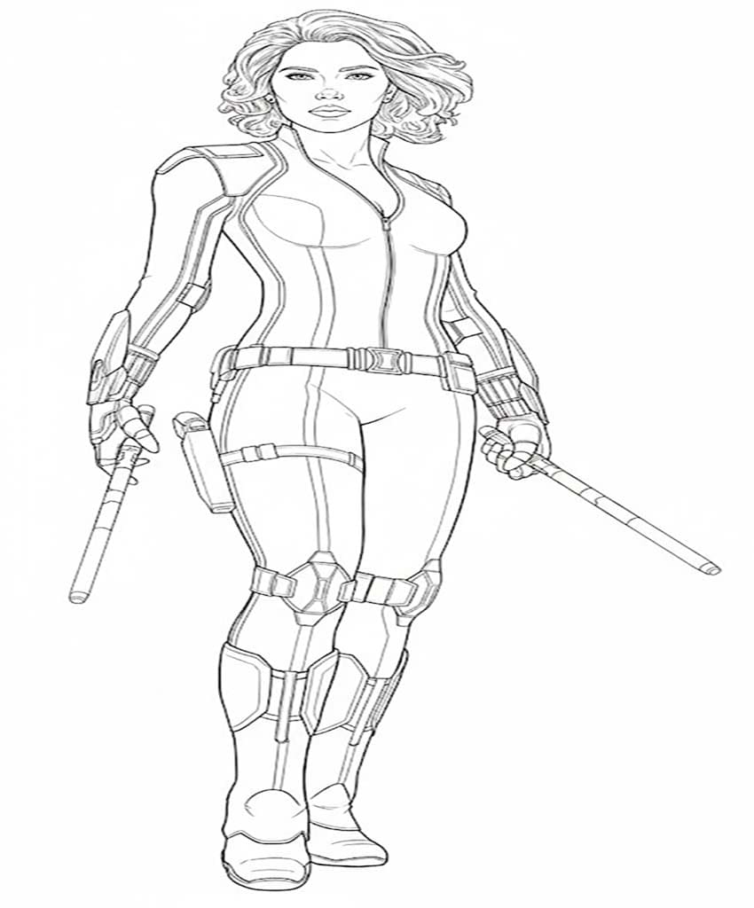 Temel Black Widow Çizim Boyama Sayfası