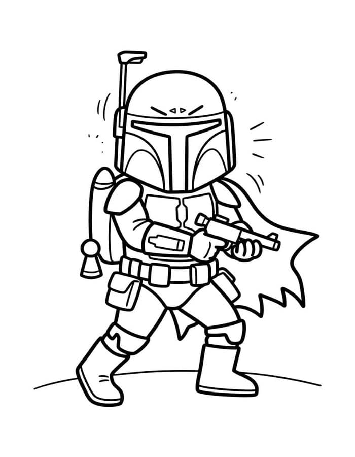 Temel Boba Fett Çizim Boyama Sayfası