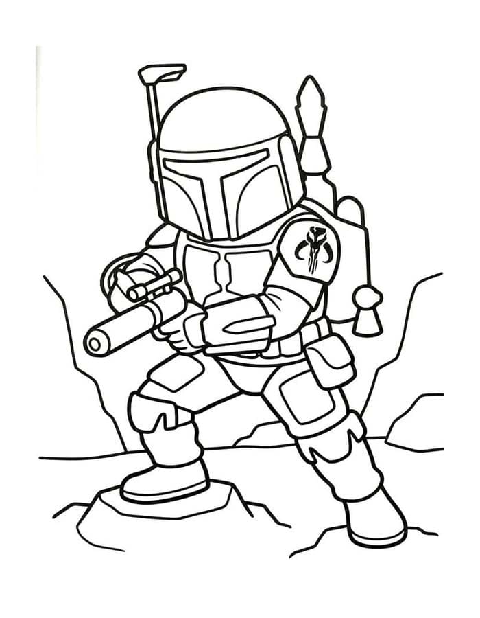 Temel Boba Fett resim Boyama Sayfası