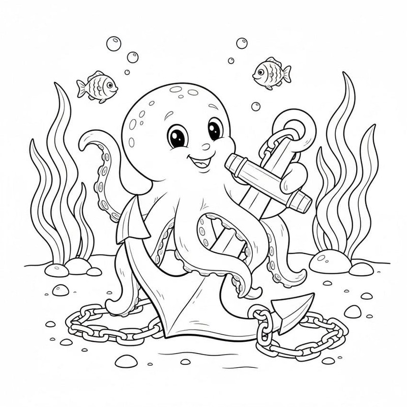 Temel Çapa Çizim Boyama Sayfası