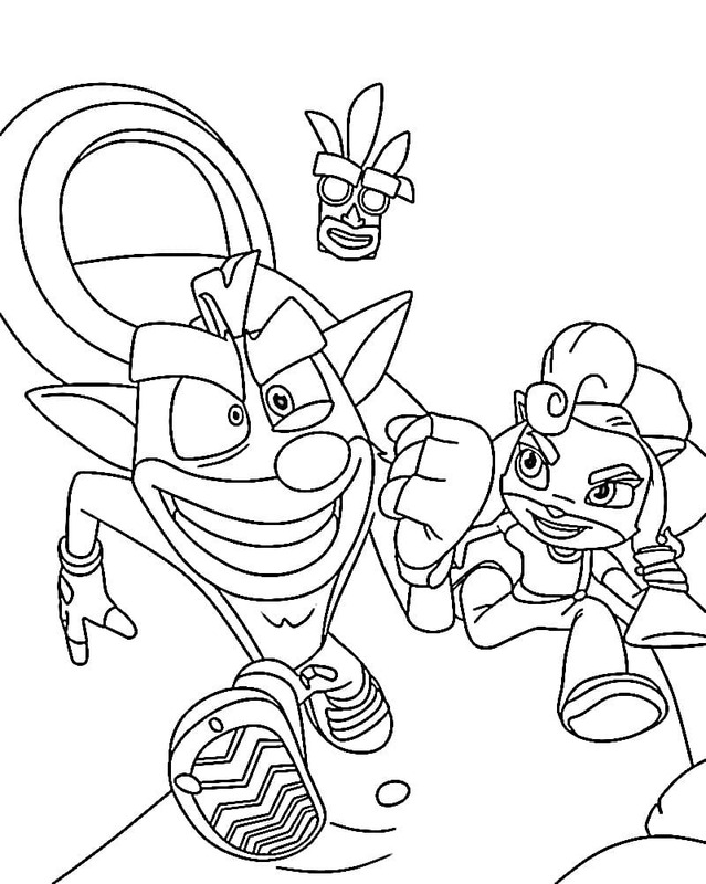 Temel Crash Bandicoot Çizim Boyama Sayfası