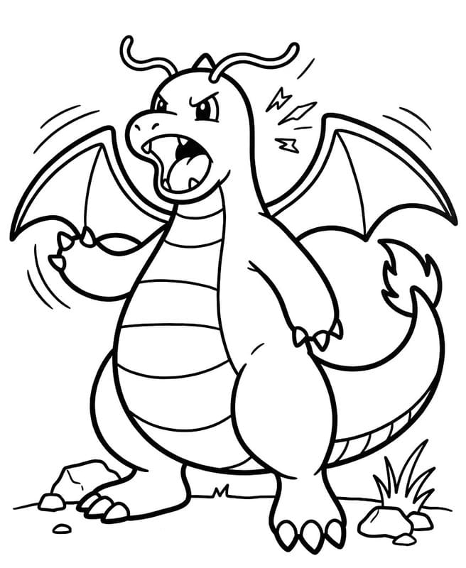 Temel Dragonite Çizim Boyama Sayfası