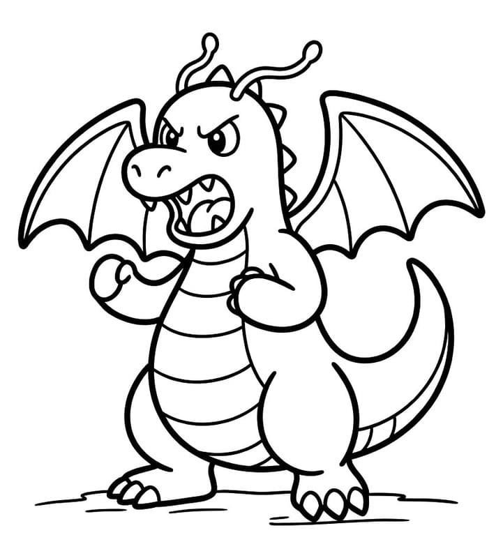 Temel Dragonite resim Boyama Sayfası