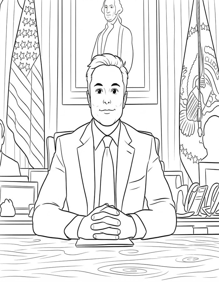 Temel Elon Musk Çizim Boyama Sayfası