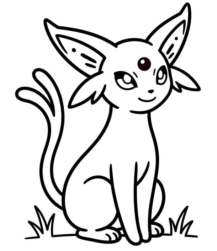 Temel Espeon Çizim Boyama Sayfası