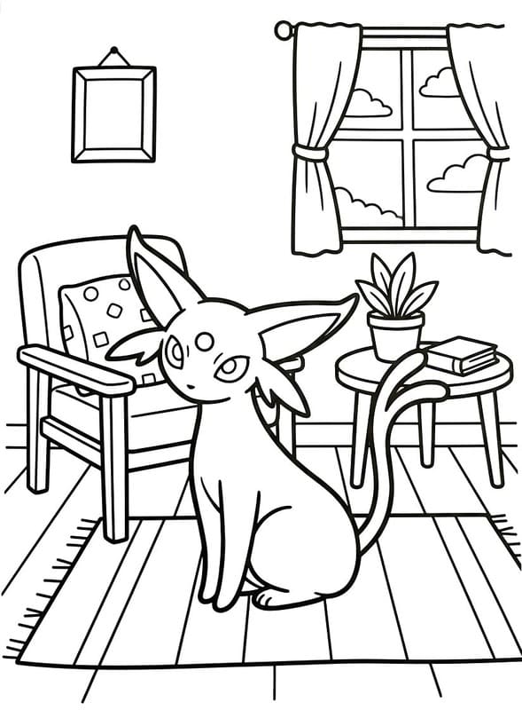 Temel Espeon resim Boyama Sayfası
