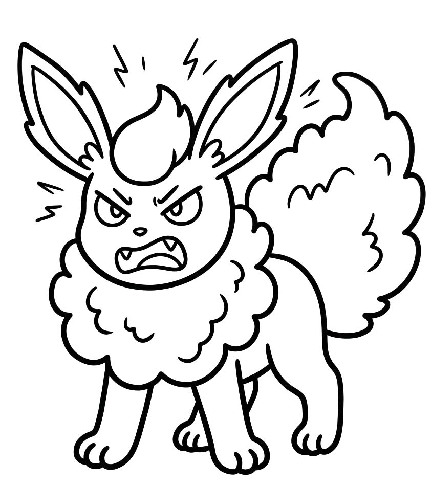 Temel Flareon resim Boyama Sayfası