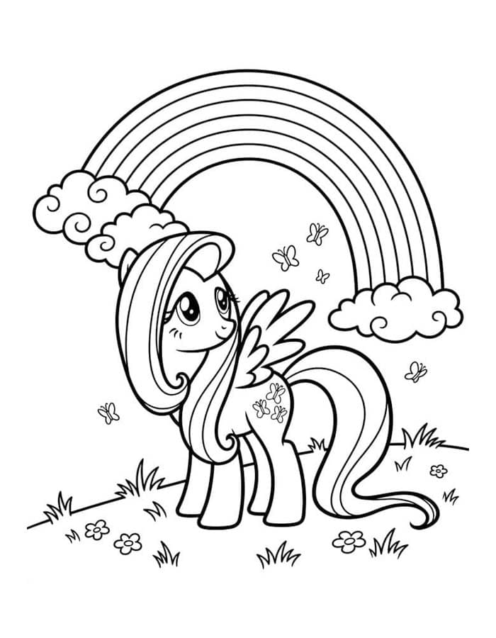 Temel Fluttershy Çizim Boyama Sayfası