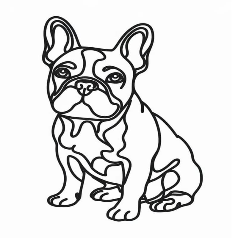 Temel Fransız Bulldog Boyama Sayfası