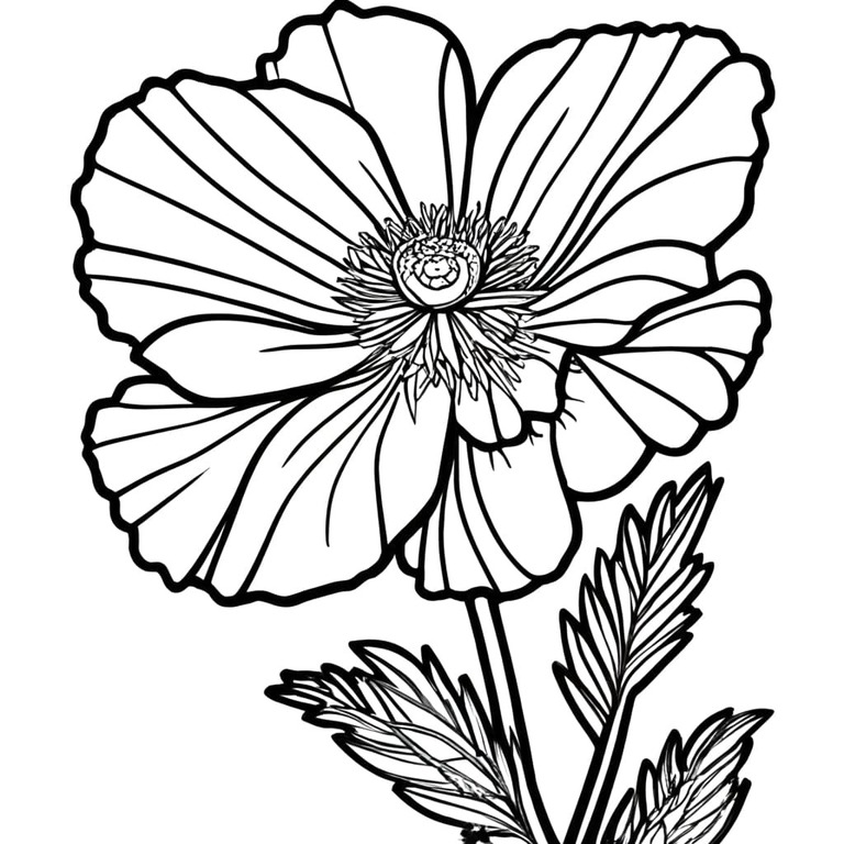 Temel Gelincik çiçek Boyama Sayfası