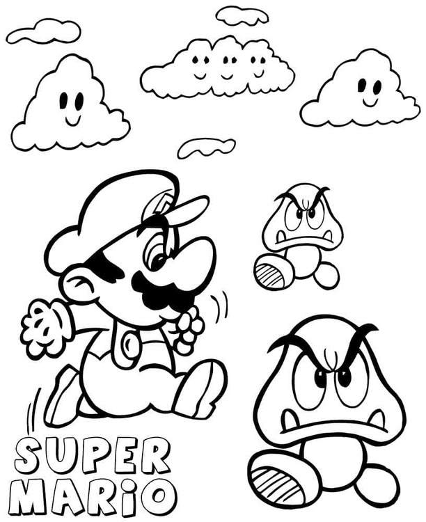 Temel Goomba Çizim Boyama Sayfası