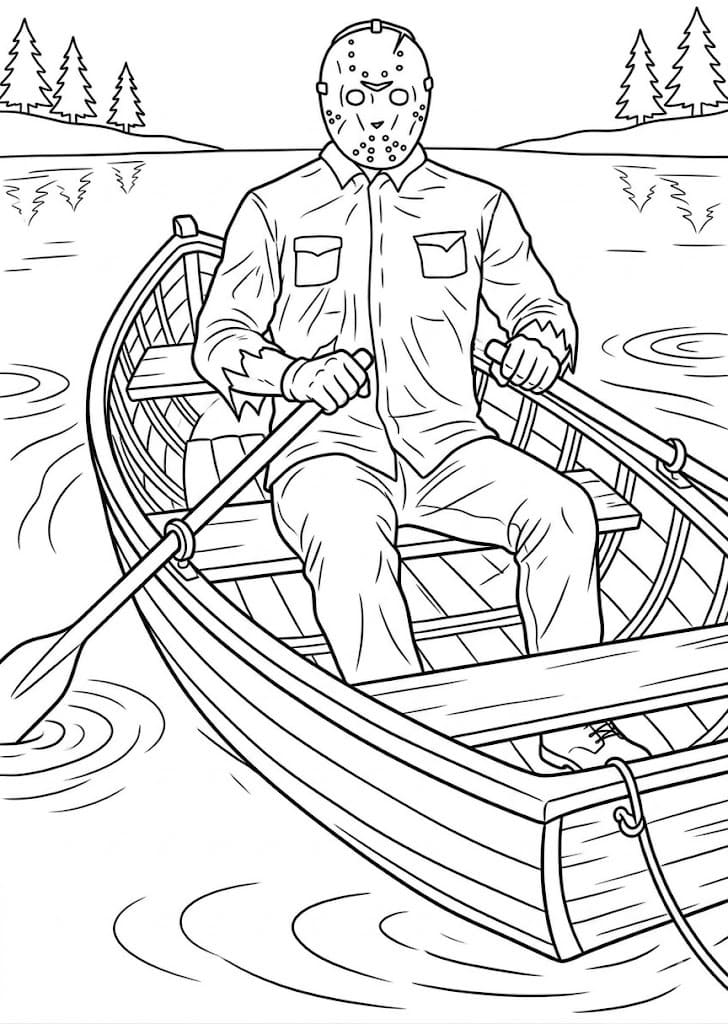 Temel Jason Voorhees Çizim Boyama Sayfası