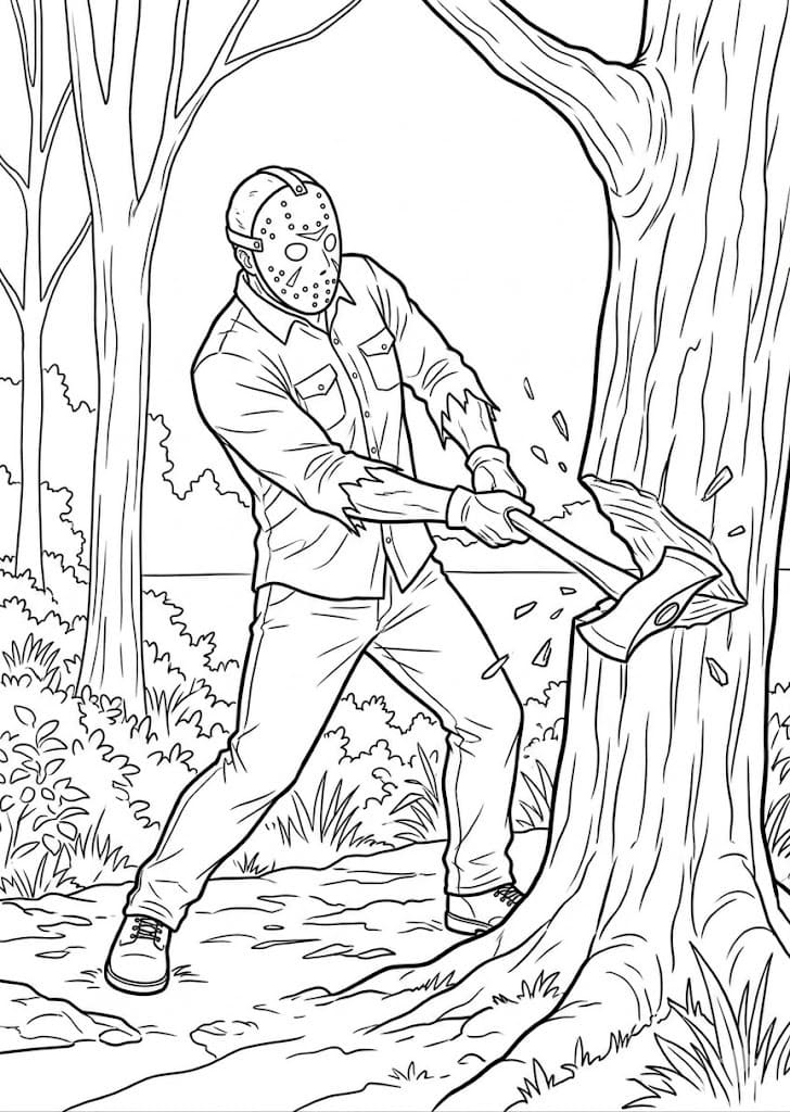 Temel Jason Voorhees resim Boyama Sayfası