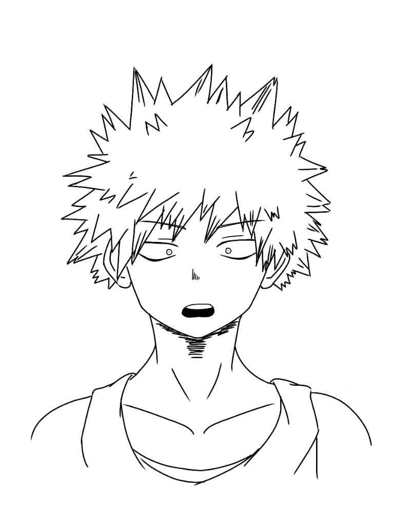 Temel Katsuki Bakugo resim Boyama Sayfası