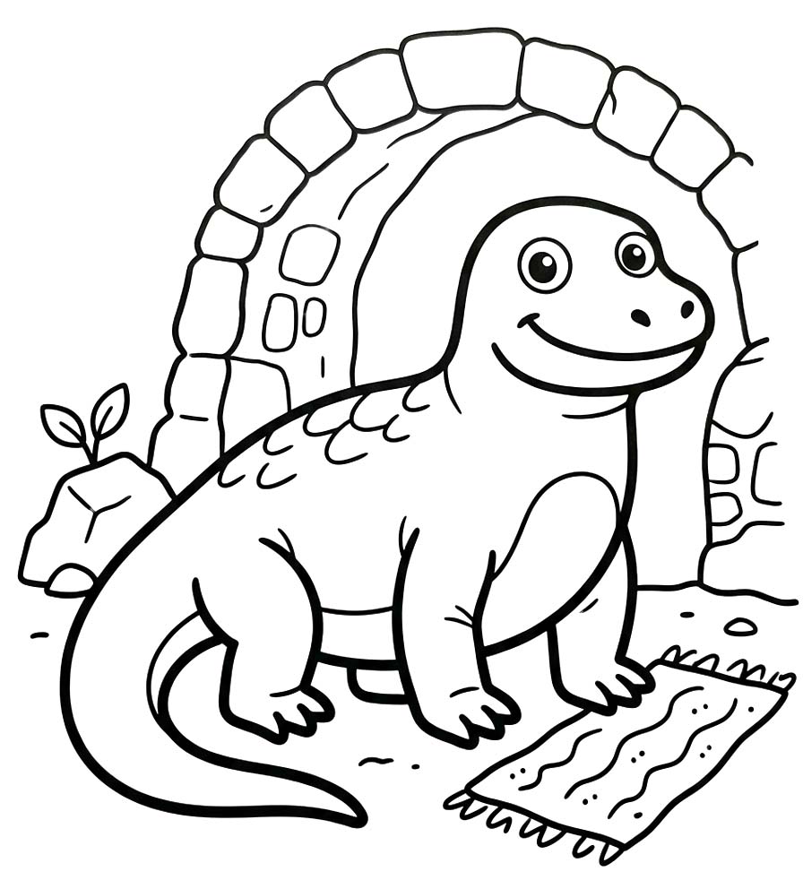 Temel Komodo Ejderi Boyama Sayfası