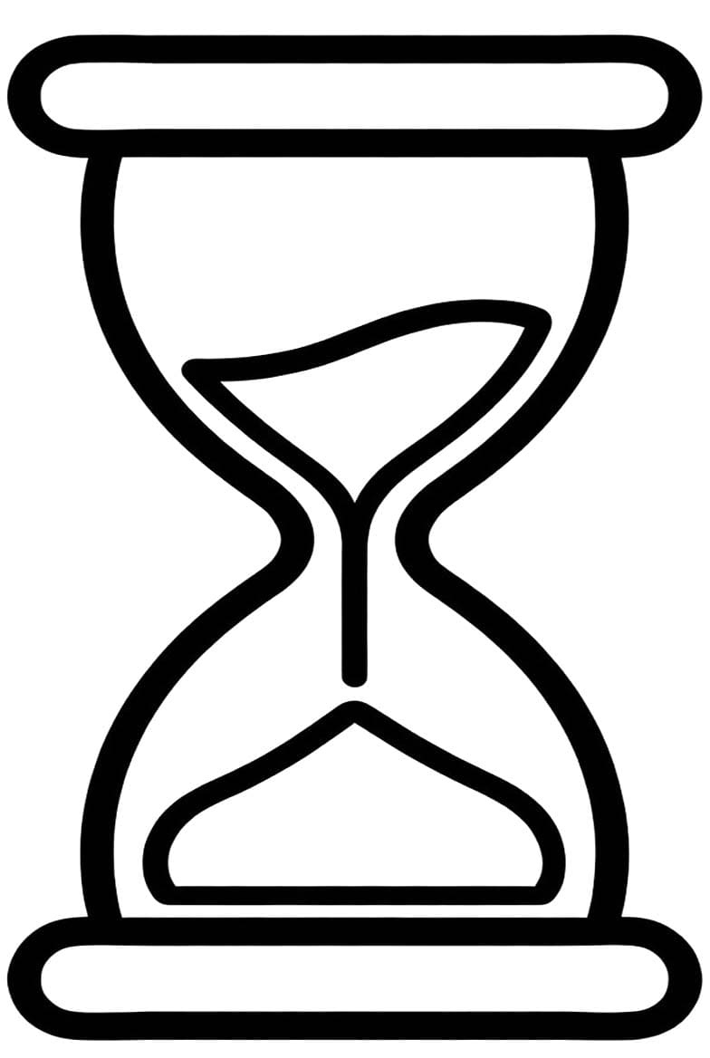 Temel Kum Saati Çizim Boyama Sayfası