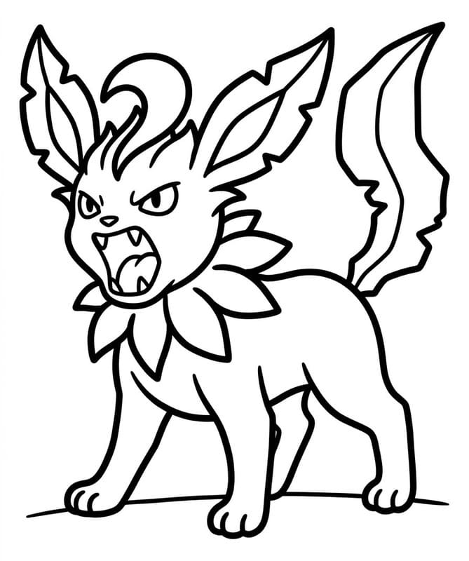Temel Leafeon resim Boyama Sayfası