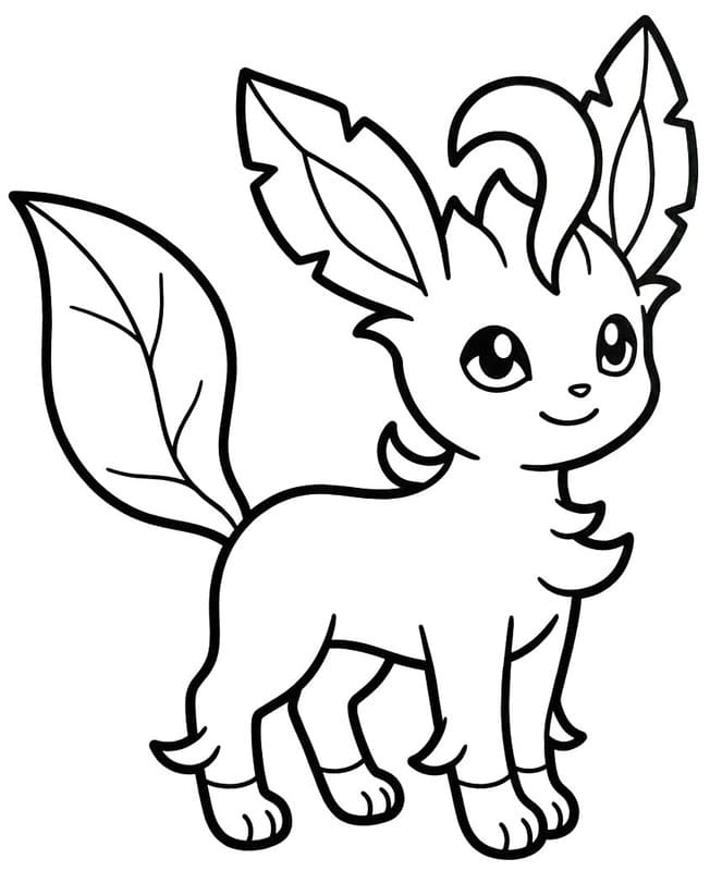 Temel Leafeon Boyama Sayfası