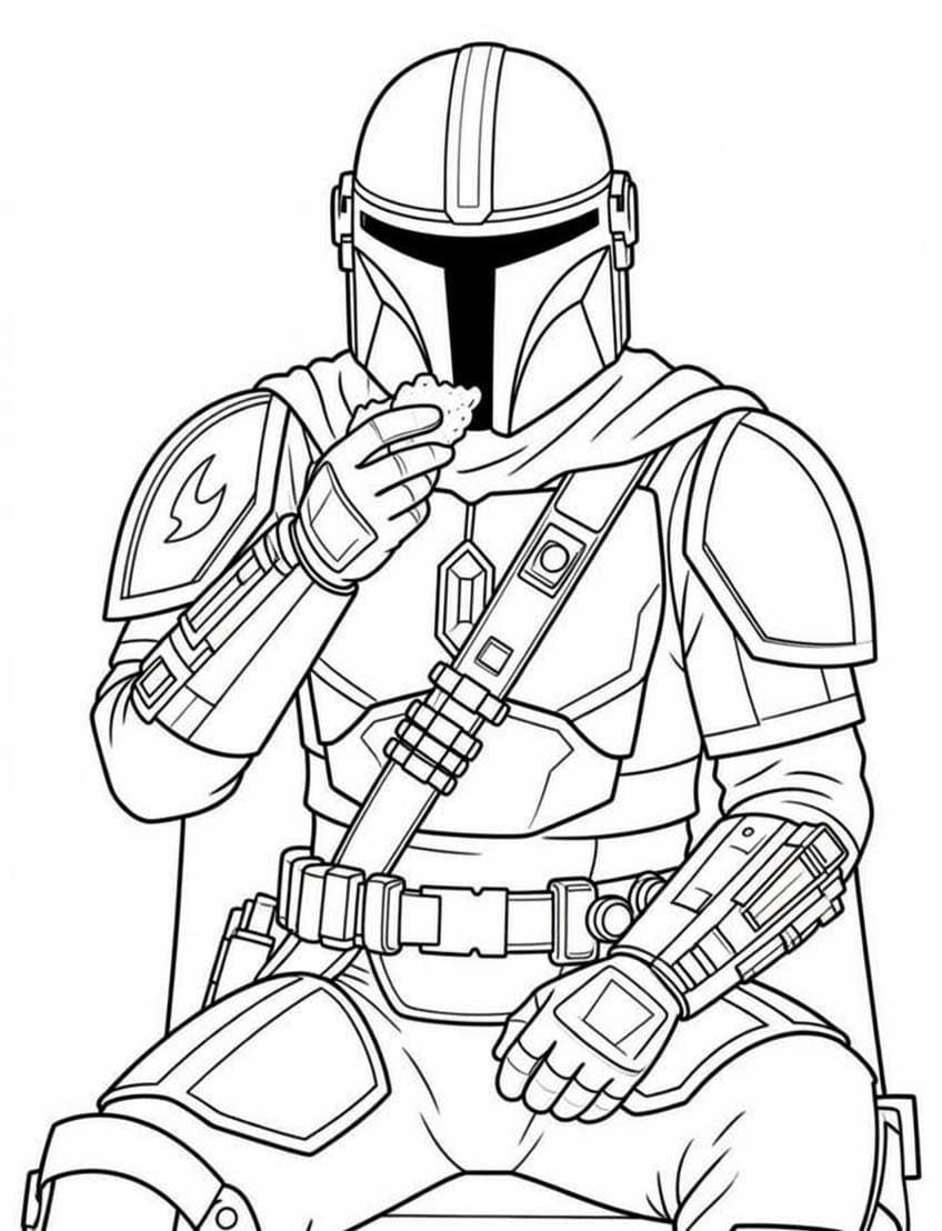 Temel Mandalorian Çizim Boyama Sayfası
