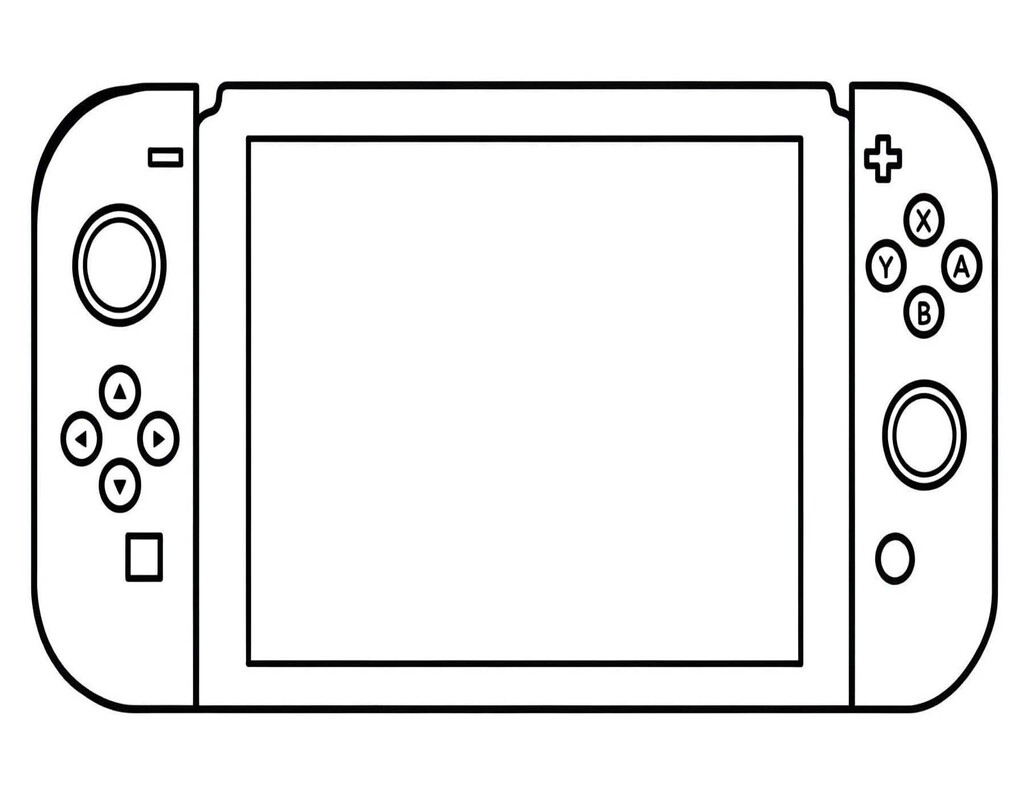 Temel Nintendo Switch Çizim Boyama Sayfası