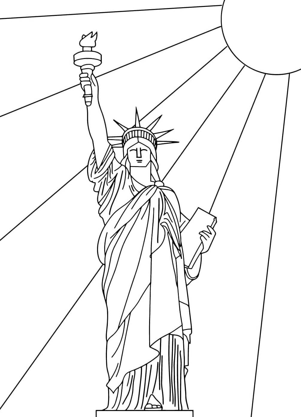 Temel Özgürlük Heykeli resim Boyama Sayfası
