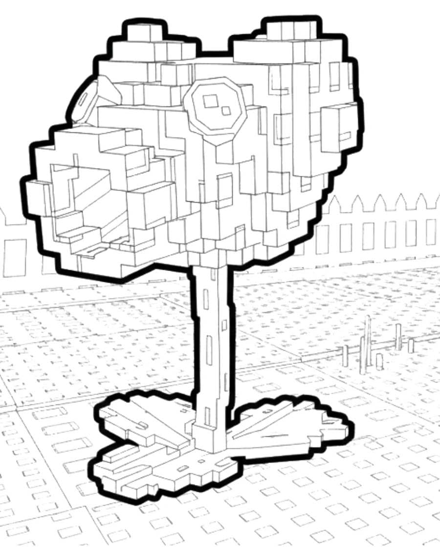 Temel Plants vs Brainrots Çizim Boyama Sayfası
