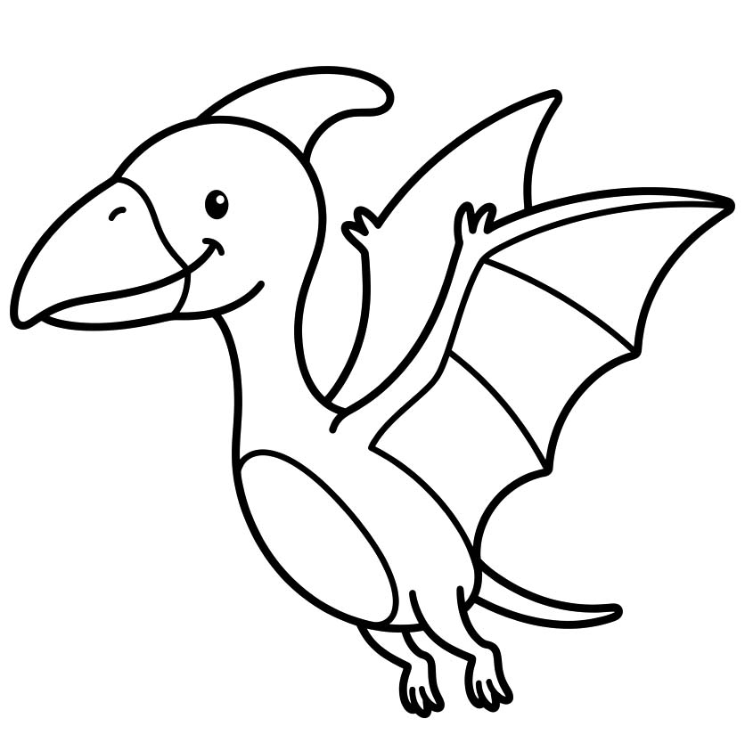 Temel Pterodaktil resim Boyama Sayfası