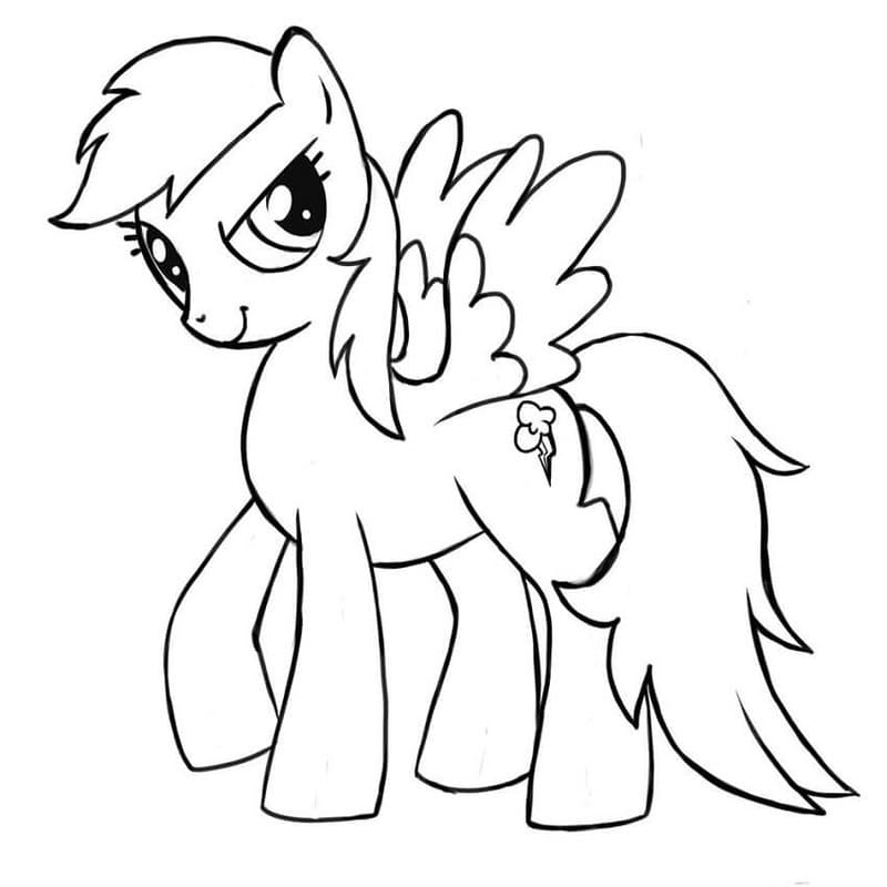 Temel Rainbow Dash Çizim Boyama Sayfası