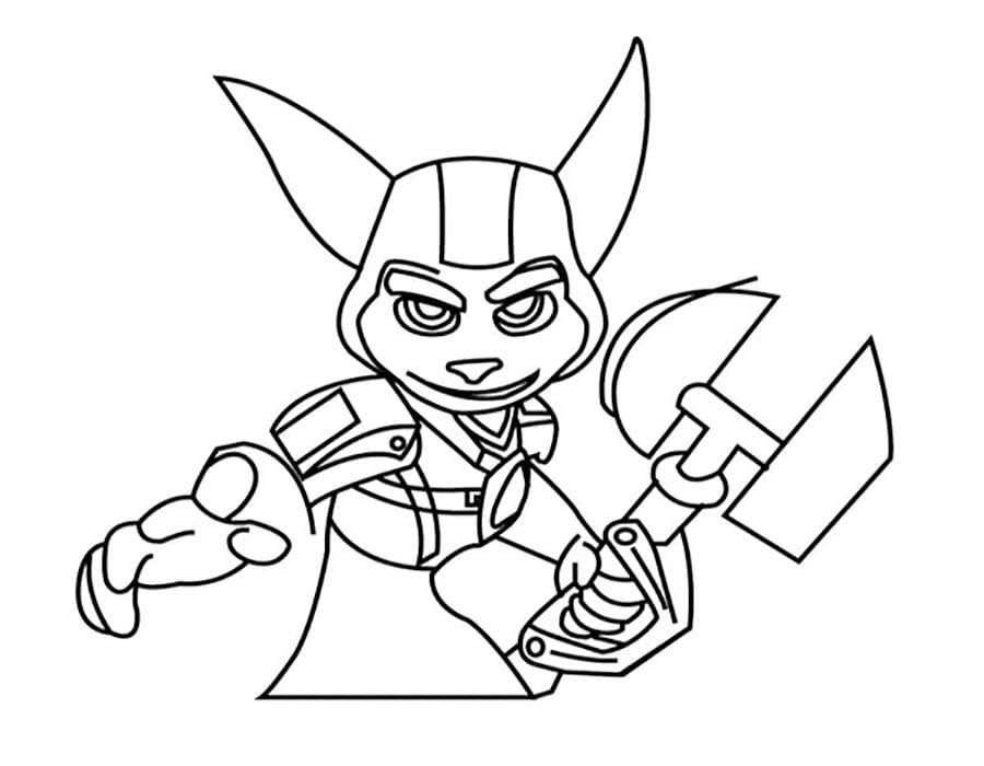 Temel Ratchet ve Clank Çizim Boyama Sayfası