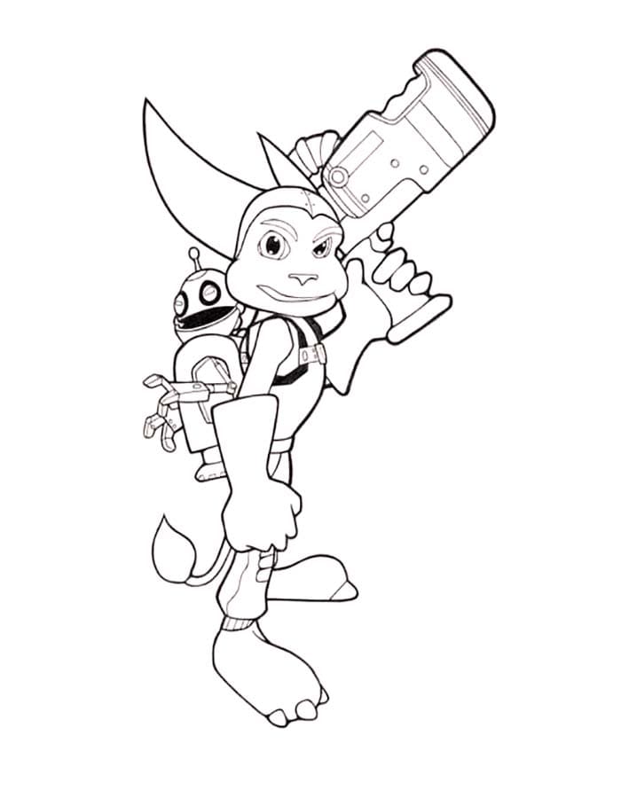 Temel Ratchet ve Clank resim Boyama Sayfası