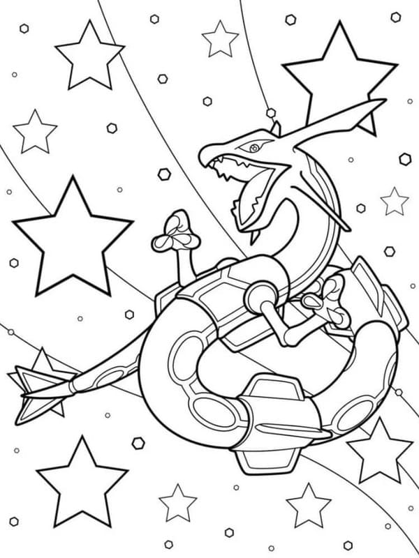Temel Rayquaza Çizim Boyama Sayfası