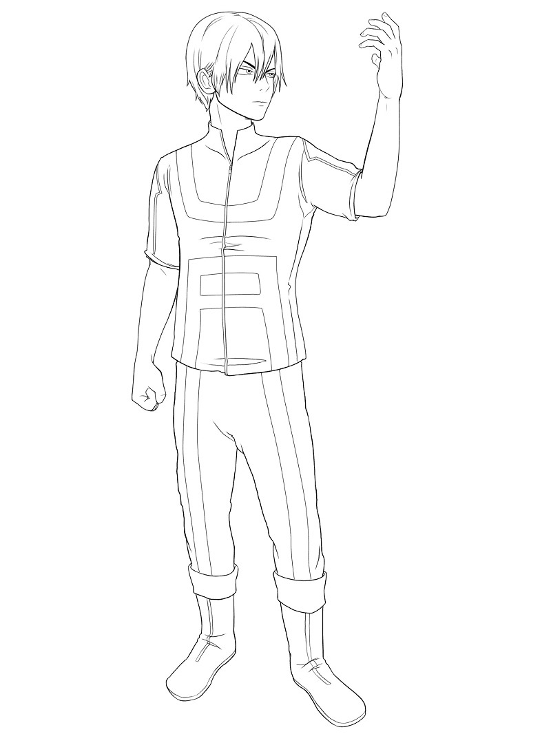 Temel Shoto Todoroki Çizim Boyama Sayfası