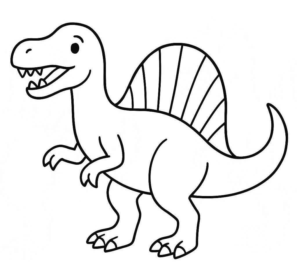 Temel Spinosaurus resim Boyama Sayfası