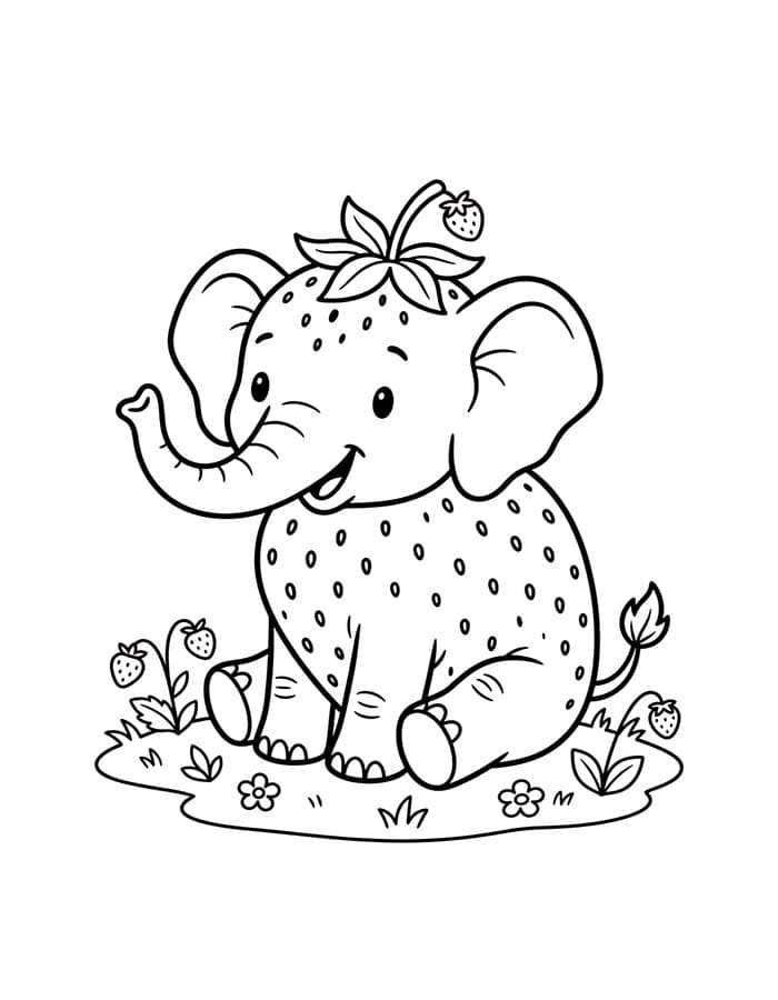Temel Strawberry Elephant Boyama Sayfası