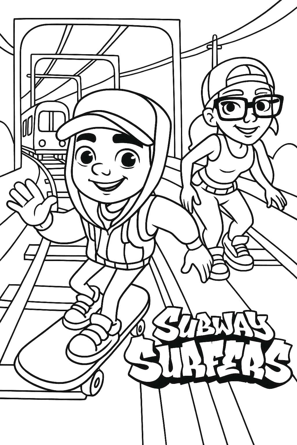 Temel Subway Surfers Çizim Boyama Sayfası