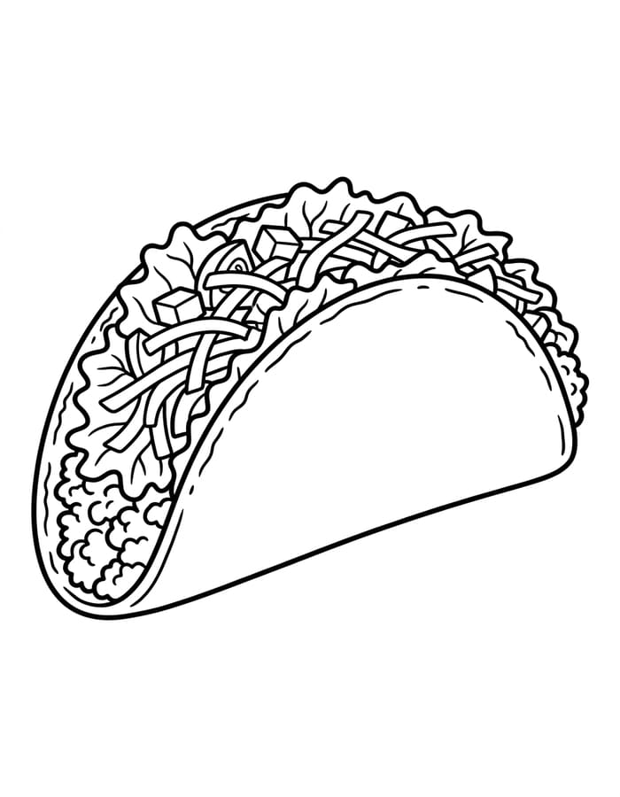 Temel Taco Çizim Boyama Sayfası