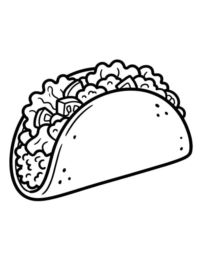 Temel Taco resim Boyama Sayfası