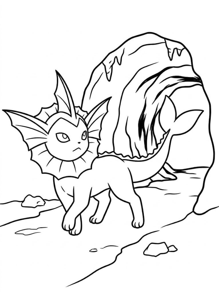 Temel Vaporeon Çizim Boyama Sayfası