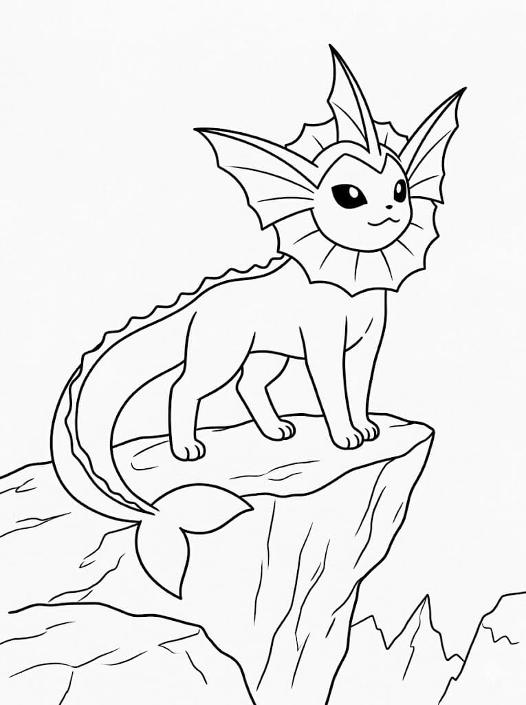 Temel Vaporeon resim Boyama Sayfası