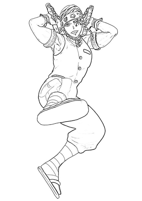 Tengen Uzui Kolay Çiz Boyama Sayfası