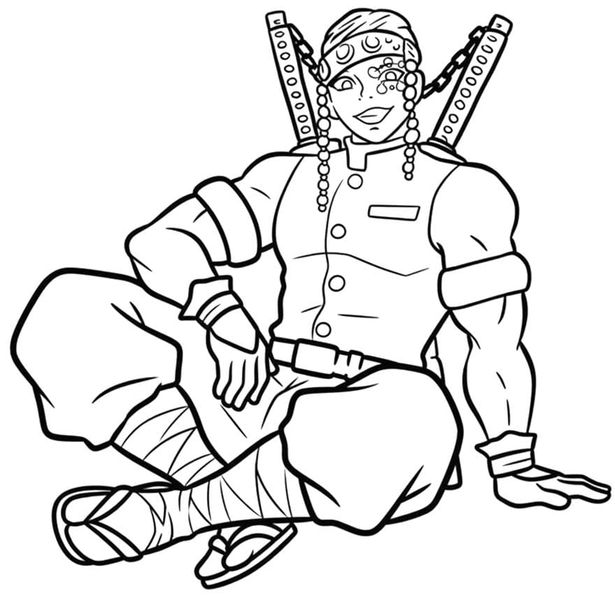 Tengen Uzui ücretsiz yazdırılabilir Boyama Sayfası