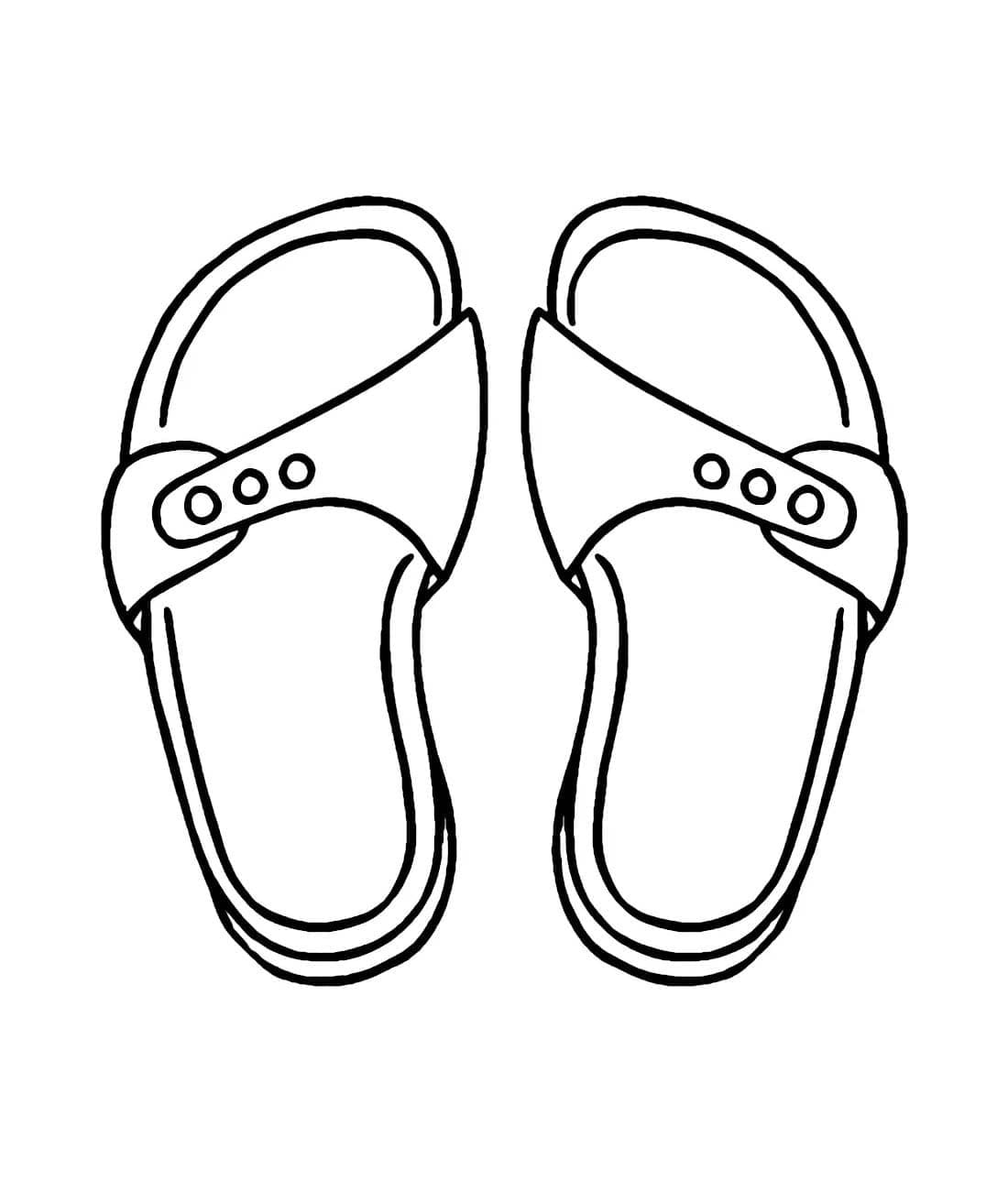 Terlik çocuklar için basit Boyama Sayfası