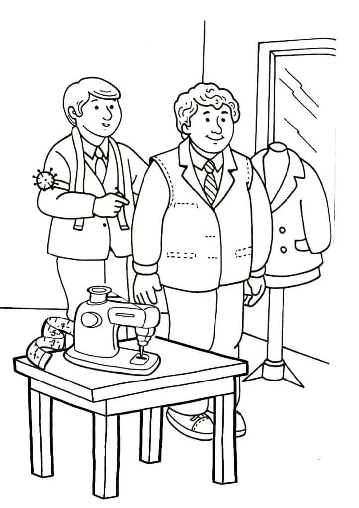 Terzi Temel çizim Boyama Sayfası