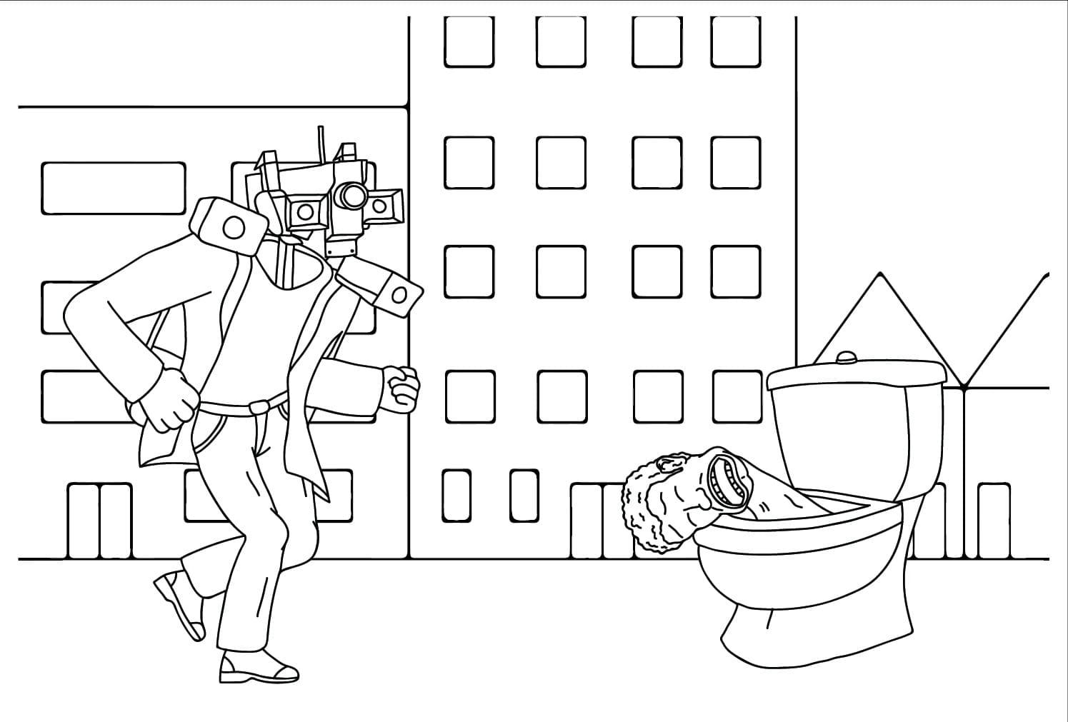 Titan Cameraman Görüntü Boyama Sayfası