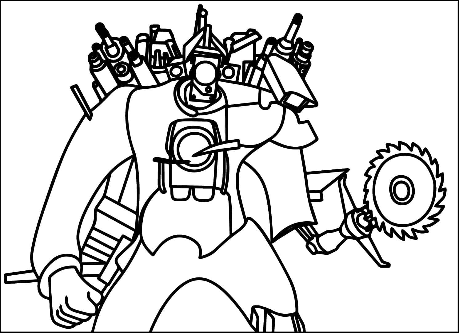 Titan Cameraman Ücretsiz Boyama Sayfası