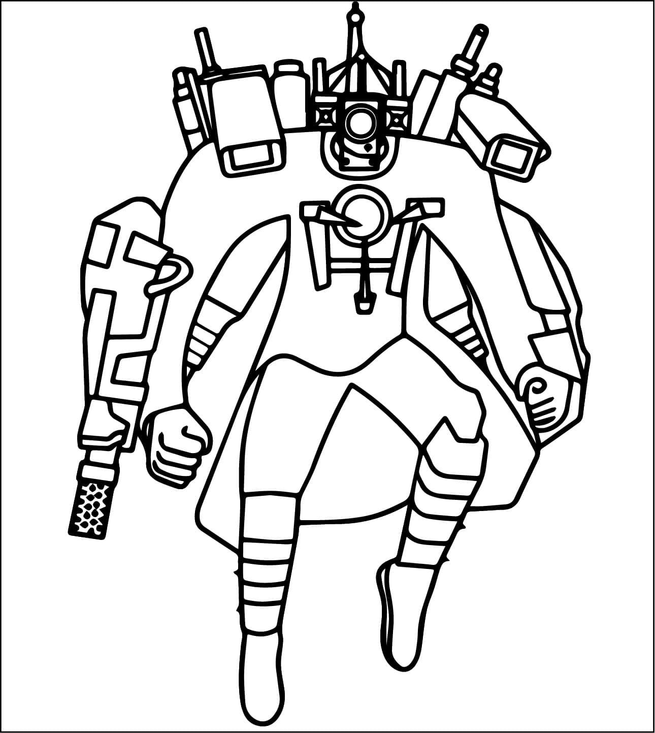 Titan Cameraman Yazdırılabilir Boyama Sayfası