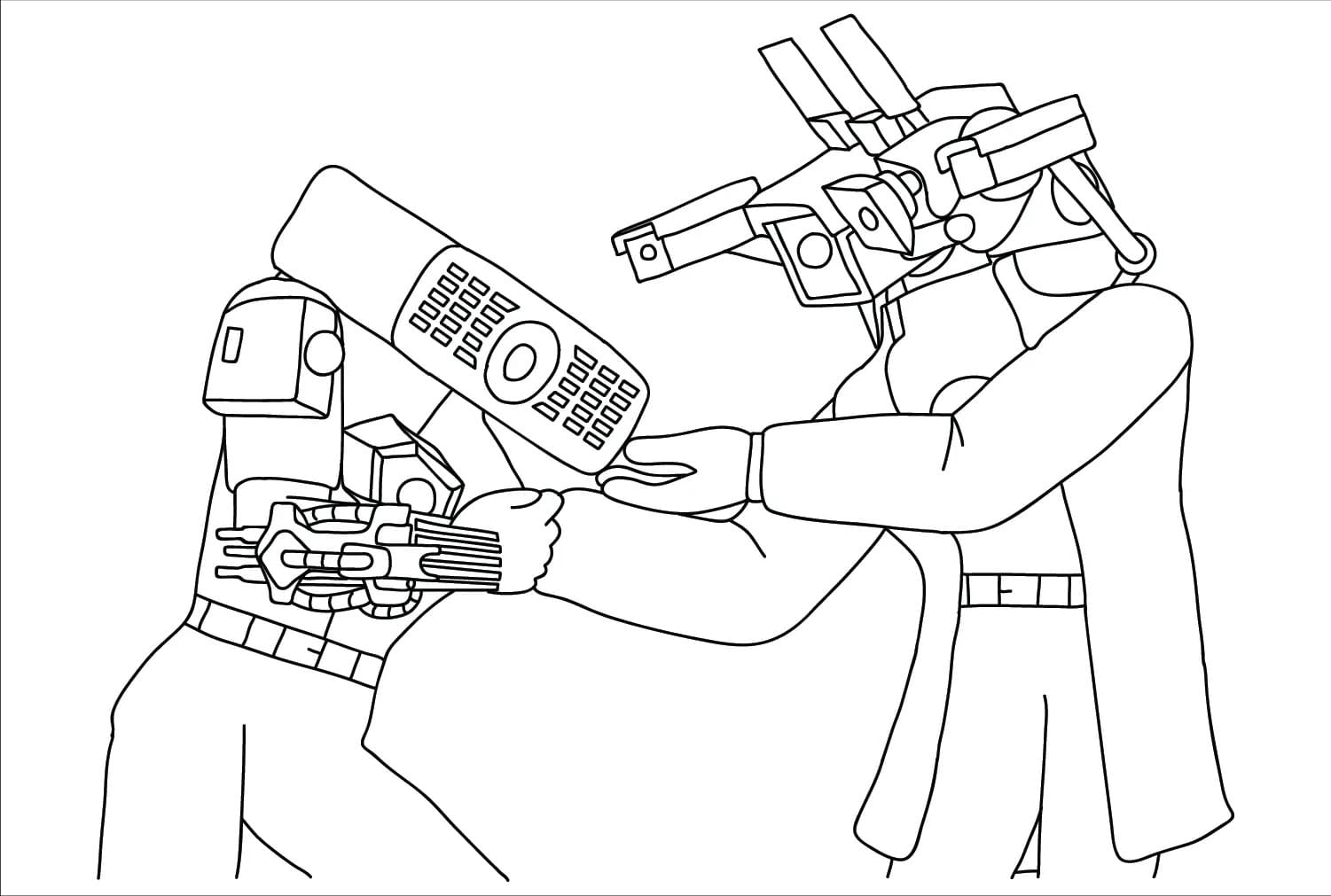 Titan Cameraman resim Boyama Sayfası