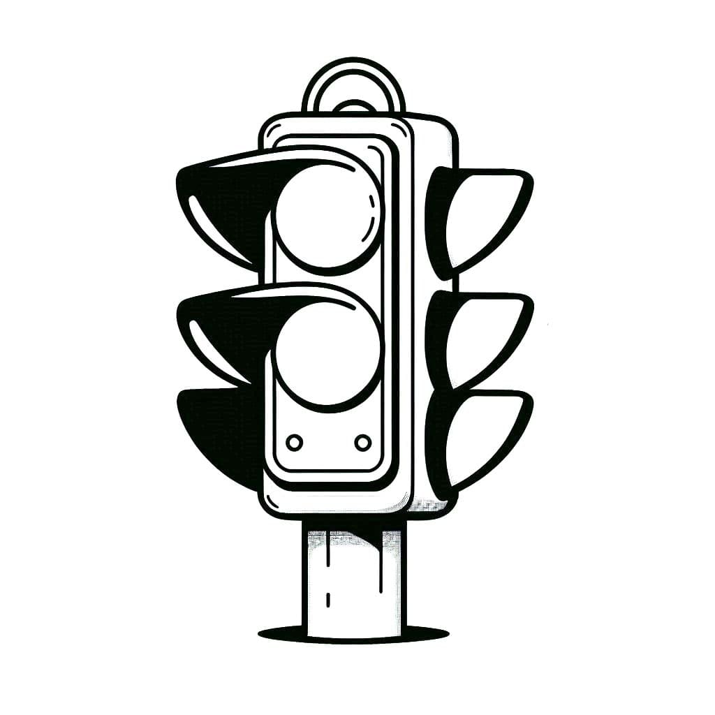 Trafik ışıkları çocuklar için ücretsiz Boyama Sayfası