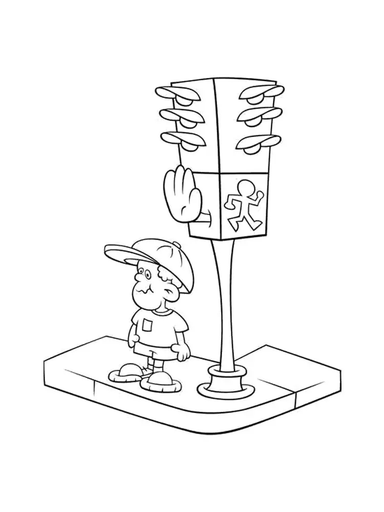 Trafik ışıkları kolay Boyama Sayfası